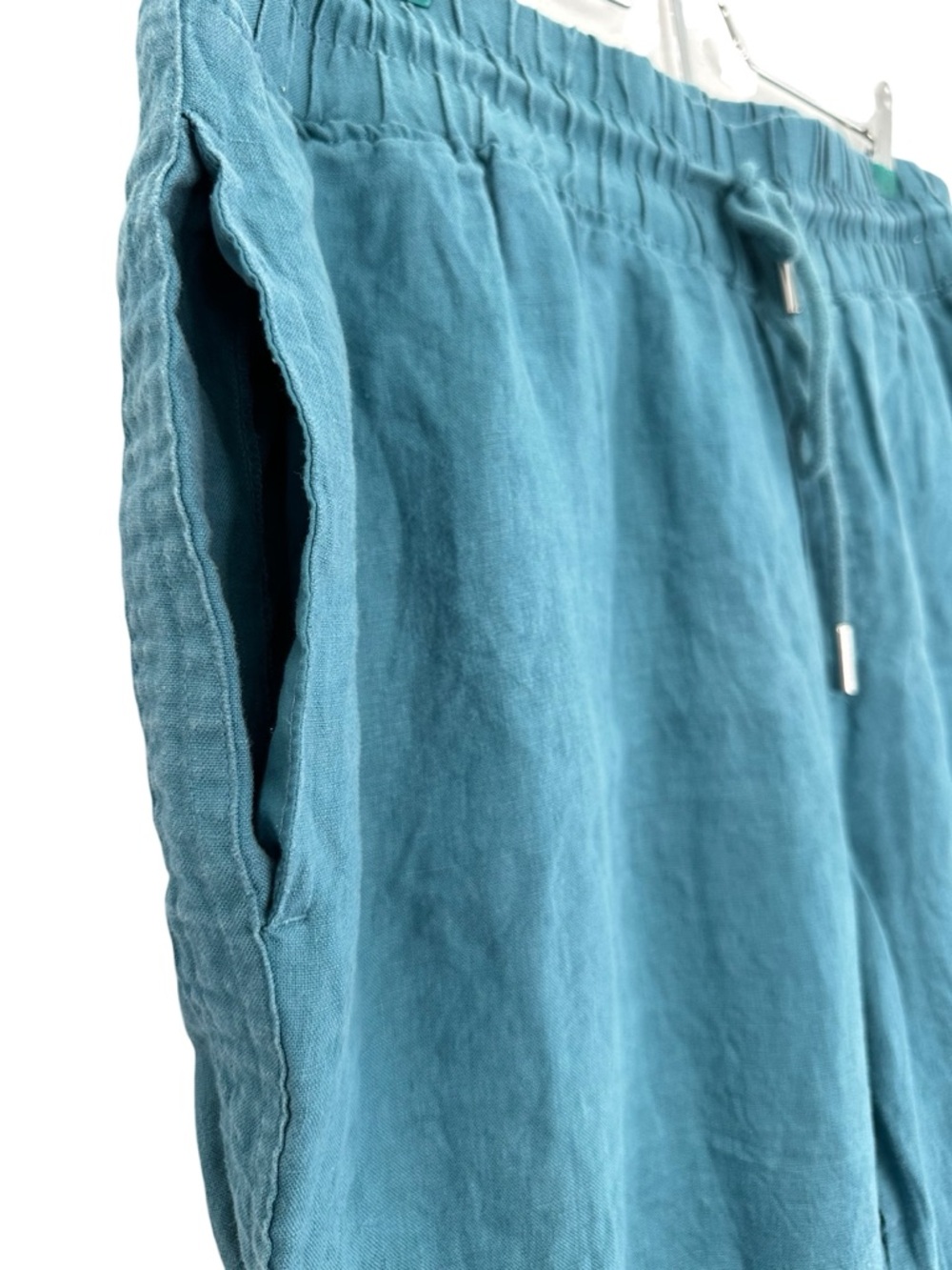 Quince 100% European Linen Wide Leg Pant Mineral Blue Teal XL Drawstring Coastal - Picture 5 of 12